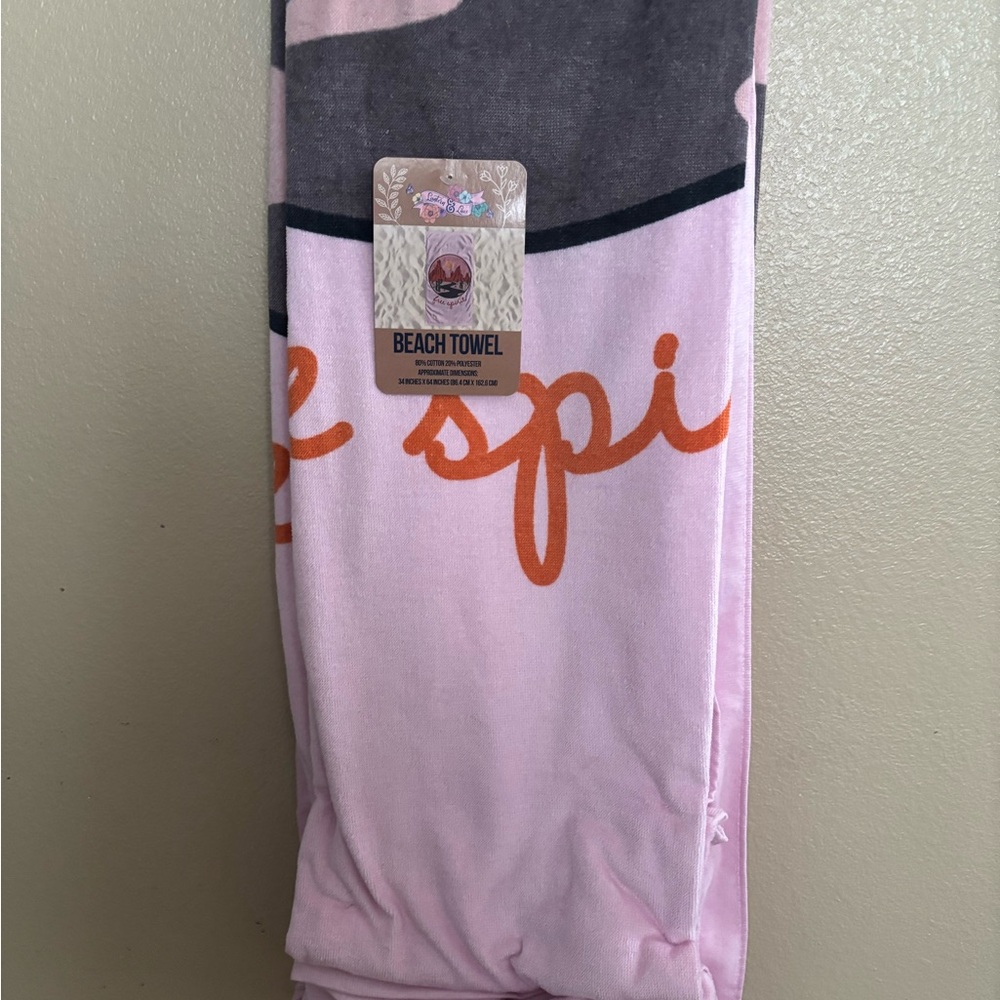 Pink and Orange Beach Towel